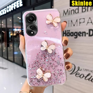 เคสโทรศัพท์มือถือใส แบบนิ่ม ลายผีเสื้อ มีแหวนคล้อง สําหรับ OPPO A78 NFC 4G A58 5G A78 NFC 4G A58 5G A98