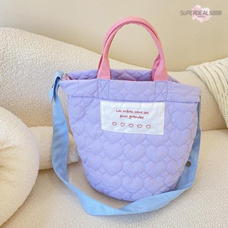 [SuperDeals888.th] กระเป๋าถือ ทรงบักเก็ต น้ําหนักเบา สีแคนดี้ ปรับได้ สําหรับผู้หญิง