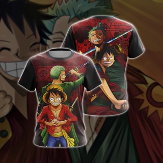 เสื้อยืด พิมพ์ลาย One Piece 3 มิติ สําหรับผู้ชาย และผู้หญิง
