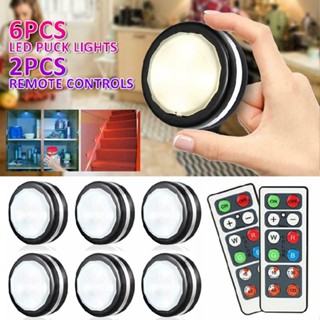 New LED Puck Light Wireless Cabinet Lights Under Counter Light +  Remote Control