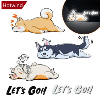 Hotwind สติกเกอร์ไวนิล ลายการ์ตูนสุนัข มีกาวในตัว สําหรับติดตกแต่งรถยนต์ รถบรรทุก หมวกกันน็อค รถจักรยานยนต์ E6V5 3 ชิ้น