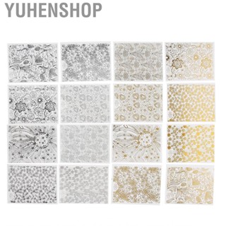 Yuhenshop 16x Gold Silver Nail Art  Exquisite Self Adhesive DIY Decal Manicur.