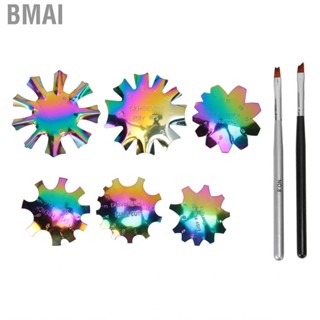 Bmai 6 Pieces Nail Manicure Edge Colorful Stainless Steel Trimmer