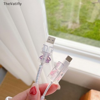 [TheVatifly] ฝาครอบสายชาร์จ รูปหมีน่ารัก สีสันสดใส สําหรับ USB