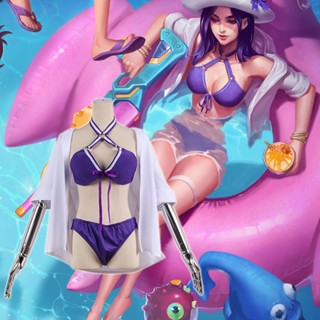 ชุดว่ายน้ําคอสเพลย์ League of Legends Policewoman Pool Party cos Catelyn IFE0 พร้อมส่ง