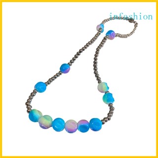 Inf สีฟ้า หินธรรมชาติ สร้อยคอ รูปร่างไม่สม่ําเสมอ หินที่มีสีสัน เครื่องประดับที่สวยงาม