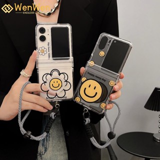 Wenwen เคสโทรศัพท์มือถือ แบบฝาพับ ลายหน้ายิ้ม สามชิ้น แฟชั่น สําหรับ OPPO Find N2