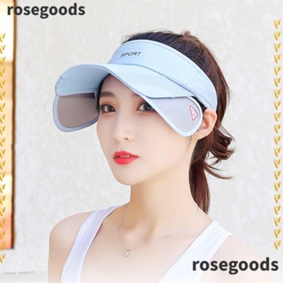 Rosegoods1 หมวกกอล์ฟ ปีกกว้าง แห้งเร็ว กันแดด ลําลอง พับเก็บได้ เหมาะกับฤดูร้อน