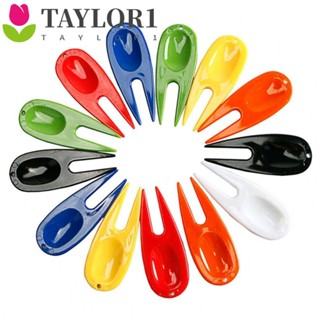 Taylor1 ส้อมลูกกอล์ฟ พลาสติก สีเขียว สําหรับเล่นกอล์ฟ 10 ชิ้น