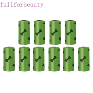 Fallforbeauty ถุงขยะ ย่อยสลายได้ สีเขียว สําหรับสัตว์เลี้ยง สุนัข แมว 5 ชิ้น