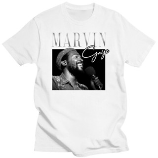 เสื้อยืดลําลอง แขนสั้น พิมพ์ลาย Marvin Gaye 90s สไตล์วินเทจ แฟชั่นเรโทร สําหรับผู้ชาย