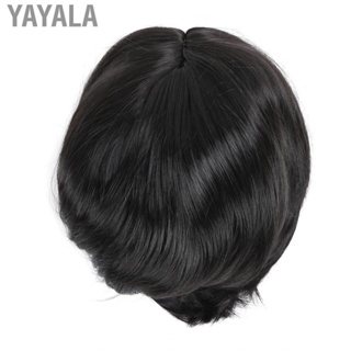Yayala Short Wavy Black Wigs Synthetic Hair Daily Curly Hairstyle Women Heat