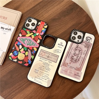 พร้อมส่ง CASETiFY 【ป้ายแท็กตั๋วเวทย์มนต์】เคสโทรศัพท์มือถือ ซิลิโคน กันกระแทก ลายพื้นผิวกระจก สําหรับ iPhone 14 Pro MAX 13 12 11 Pro MAX