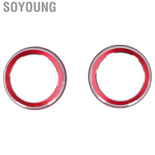 Soyoung 2pcs Air Conditioning Audio Switch Knob Rings Trims Red Decoration Fit for RAV4 2020