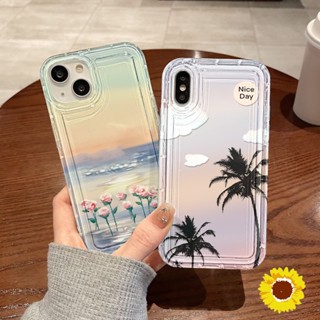 ถุงลมนิรภัยฤดูร้อนซิลิโคนเคสโทรศัพท์สำหรับ IPhone 11 12 13 14 15 Pro Max 66s 7 8 Plus XS Max XS SE 2020 ครอบคลุม