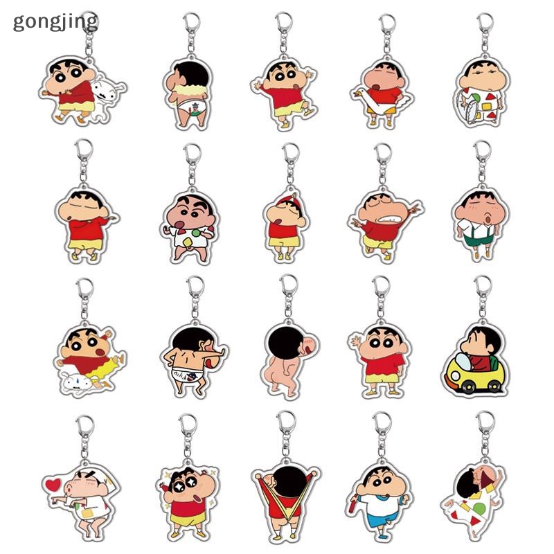 Gong Kawaii พวงกุญแจอะคริลิค จี้การ์ตูนชินจังน่ารัก สําหรับห้อยกระเป๋าเป้สะพายหลัง