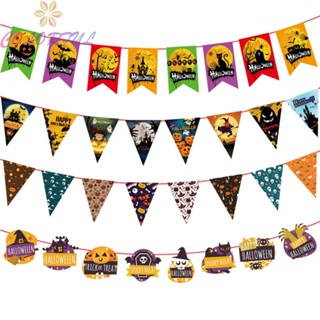 【COLORFUL】Halloween Flag 26x12cm Decoration Flag Length 3.5M Multi Functional Paper