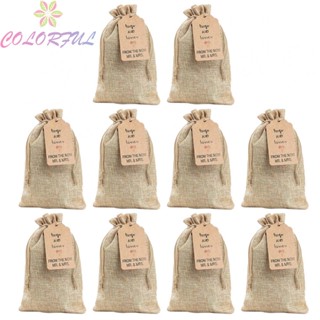 【COLORFUL】Multi Purpose Hemp Burlap Bag with Drawstring Closure for Organizing and Gifting