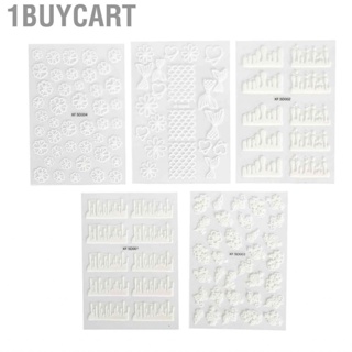 1buycart Nail Art Decoration 5 Sheets Embossed DIY Unique  For Salon Nails