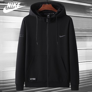 Nike ของแท้ 100% เสื้อแจ็กเก็ตถัก มีฮู้ด ทรงหลวม สไตล์วินเทจ คลาสสิก พลัสไซซ์ แฟชั่นสําหรับผู้ชาย