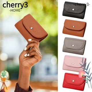 Cherry3 กระเป๋าสตางค์ หนัง PU ใบเล็ก จุของได้เยอะ ใส่บัตรเครดิตได้ เรียบง่าย สําหรับผู้ชาย และผู้หญิง