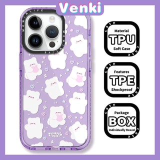 Venki - เข้ากันได้สำหรับ เคสไอโฟน เคสไอโฟน11 เคส iphone 11 เคสใสแบบหนากันกระแทกกรอบป้องกันกล้องสีม่วงขอบสีชมพูหมีน่ารักเข้ากันได้กับ iPhone 13 12 11 Pro Max XR XS 7Plus 8Plus