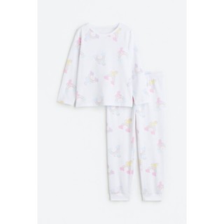 H&amp;M ชุดนอนผ้ายืด Girl Jersey pyjamas 0744355_2