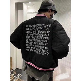 เสื้อแจ็กเก็ต Stussy S Talk Melton Varsity (FW22)