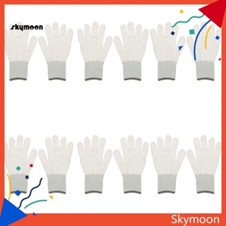 Skym* ถุงมือผ้าฝ้าย เคลือบไวนิล สําหรับรถยนต์ 6 คู่