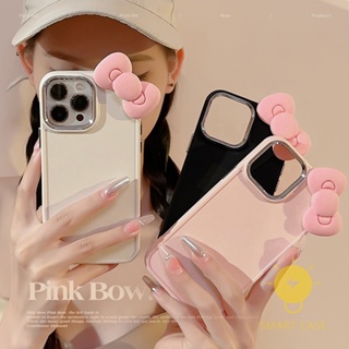 For เคสไอโฟน 14 Pro Max [Pink Bowknot Plating] เคส Phone Case For iPhone 14 Pro Max Plus 13 12 11 X XS Max XR SE 8 7 For เคสไอโฟน11 Ins Korean Style Retro Classic Couple Shockproof Protective TPU Cover Shell