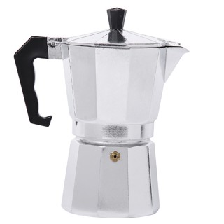 กาต้มกาแฟสดแบบพกพา Moka pot วัสดุเป็นอลูมิเนียม แบบดั้งเดิมของอิตาลี