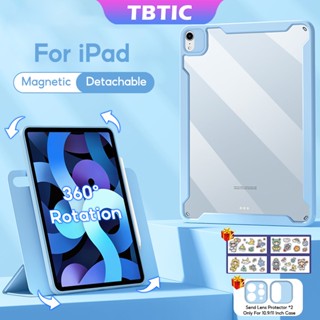 Tbtic เคสแม่เหล็กอะคริลิค หมุนได้ 360 องศา สําหรับ iPad Air 5 4 10.9 Pro 2022 11 10th 9th 8th 7th Gen 10.2 2021 2020 2018