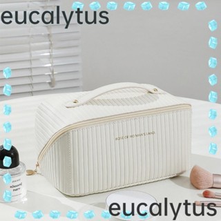 Eucalytus1 กระเป๋าเครื่องสําอาง หนัง PU ความจุขนาดใหญ่ อเนกประสงค์ สําหรับผู้หญิง 2023