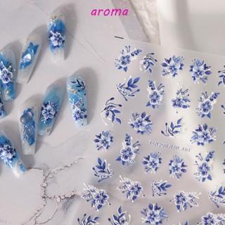 Aroma สติกเกอร์ตกแต่งเล็บ ลายผีเสื้อ มีกาวในตัว สีดํา สีขาว