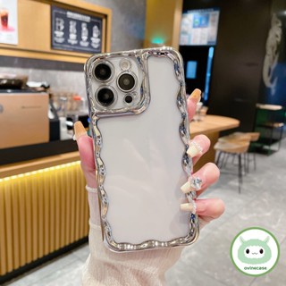เคสโทรศัพท์มือถือ ซิลิโคนนิ่ม ใส กันกระแทก ลายคลื่น พรีเมี่ยม สําหรับ IPhone 14 Pro Max 11 Pro Max ip 14Pro 13 ip 12 Pro Max