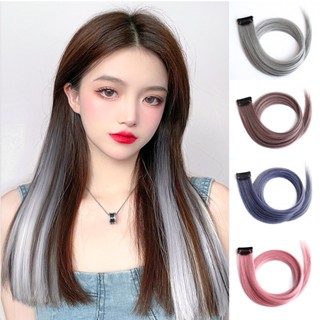 แฟชั่นวิกผมตรงยาวสีที่มองไม่เห็นไฮไลท์วิกผมชิ้นแขวนหูย้อมจํา…