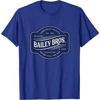 [S-5XL] เสื้อยืดโอเวอร์ไซส์Bailey Brothers อาคารและสินเชื่อ คลาสสิก. เสื้อยืด ผ้าฝ้าย พิมพ์ลาย George Bailey สําหรับผู้ช