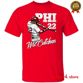 [COD]เสื้อยืดเบสบอล พิมพ์ลาย Mccutchen Philadelphia Phillies ทรงหลวม สําหรับผู้ชาย และผู้หญิงS-5XL