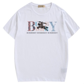 [Official]Burberry casual plus size T-shirt loose letter POLO shirts V1