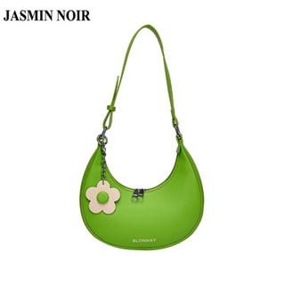 Jasmin NOIR กระเป๋าสะพายไหล่ สะพายข้าง หนัง PU ลายดอกไม้ ดวงจันทร์ สําหรับผู้หญิง