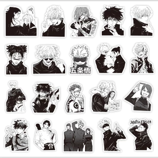 ❉ Jujutsu Kaisen . Classical Black & White Stickers ❉ 64Pcs/Set DIY Fashion Decals Doodle Stickers