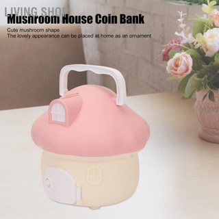 Living Shop Mushroom House Piggy Bank Plastic Desktop Decor Money Coin for Kids