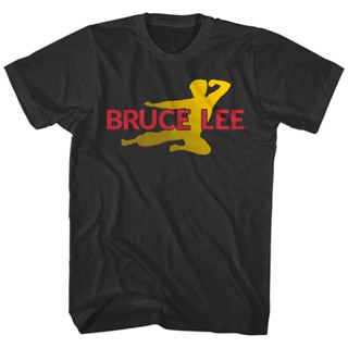 oversize T-shirt เสื้อยืด ผ้าฝ้าย แบบนิ่ม ระบายอากาศได้ดี พิมพ์ลายโลโก้ Bruce Lee Flying Kick Jeet Kune Do Kung Fu สําหร