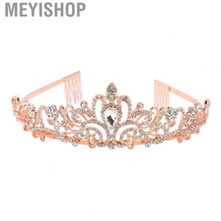 Meyishop Wedding Crown  Bridal Crown Glittering Rhinestone Decoration Elegant  for Birthday