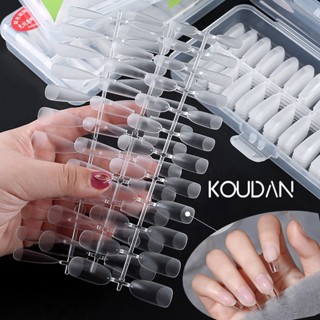 Koudan สติกเกอร์ติดเล็บปลอม แบบใส รูปตัว T สําหรับตกแต่งเล็บ 240 ชิ้น