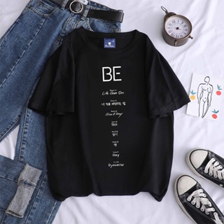 เสื้อยืดแขนสั้นลําลอง ผ้าฝ้าย ทรงหลวม พิมพ์ลาย Kpop BTS BE พลัสไซซ์ แฟชั่นสไตล์เกาหลี สําหรับผู้ชาย และผู้หญิง