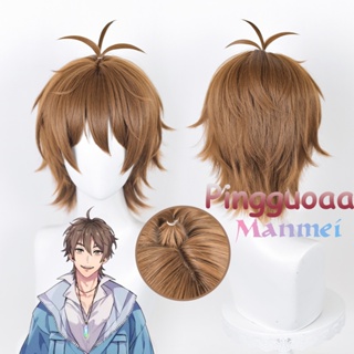 Manmei Game Nu: Carnival Eiden Cosplay Wig Brown Short Wigs Heat Resistant Synthetic Hair Halloween Party