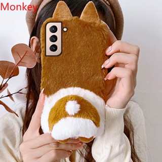 เคสโทรศัพท์มือถือแบบนิ่ม ลายก้นคอร์กี้น่ารัก 3D สําหรับ Samsung S23 S22 Plus S21 S20 FE Note 20 Ultra