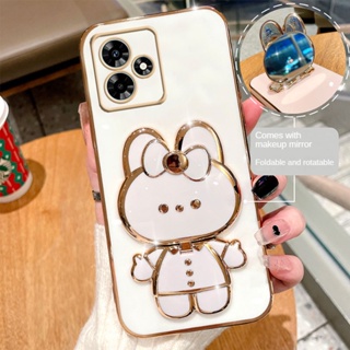 ใหม่ เคสโทรศัพท์มือถือนิ่ม ลายกระต่าย พร้อมขาตั้งกระจก สําหรับ INFINIX HOT 30 HOT30i HOT30Play 2023 INFINIX HOT30 HOT 30i 30 Play 2023