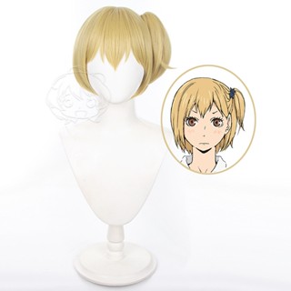 มิสคู ไฮคิว!! Yachi Hitoka วิกผมสั้น สังเคราะห์ ทนความร้อน สีทอง สําหรับคอสเพลย์